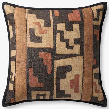Loloi 22" Square Geometric Throw Pillow in Black and Multicolor, , large
