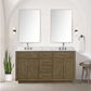 Lexora Home Abbey 60" Double Bathroom Vanity in Grey Oak with 2 cm White Carrara Marble Top and Rectangular Sinks, , large