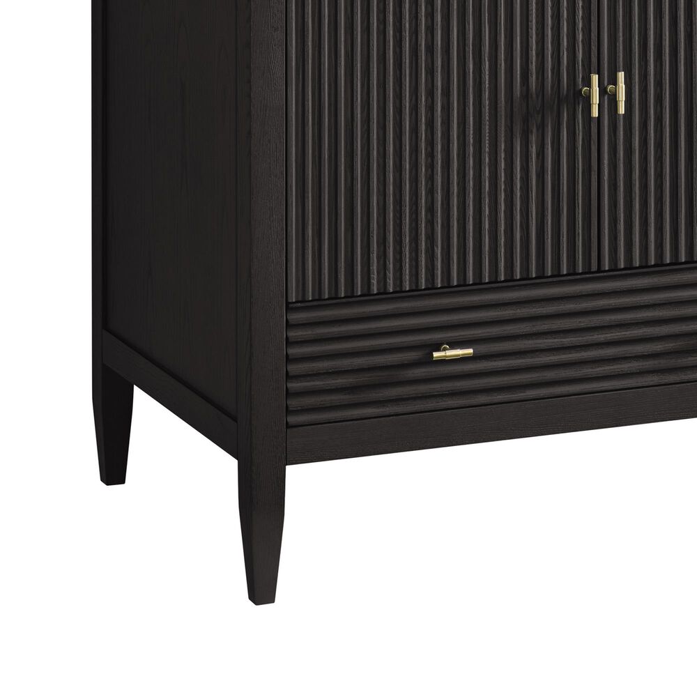 James Martin Vanities Myrrin 36&quot; Vanity in Carbon Oak with 3 cm Ethereal Noctis Quartz Top, , large