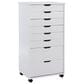 Linon Home Decor Cary 8-Drawer Rolling Cart in White Wash, , large