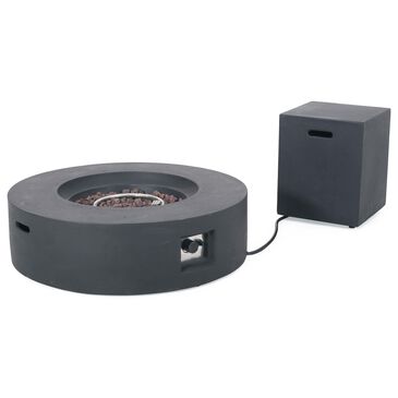 Noble House Mayfair Round Patio 50000 BTU Fire Pit in Dark Grey, , large