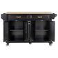 HOMLUX Kitchen Island with Rubber wood Countertop in Black, , large