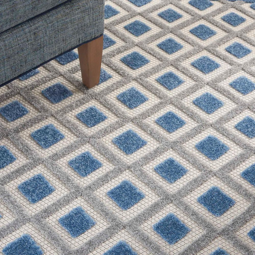 Nourison Aloha ALH26 9&#39;6&quot; x 13&#39; Blue and Grey Indoor/Outdoor Area Rug, , large