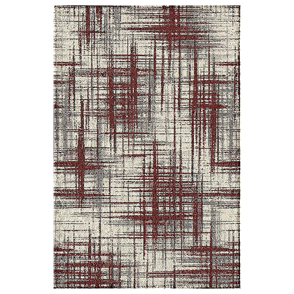 Central Oriental Oklahoma Badger 7"10" x 9"10" Dark Rust and White Sand Area Rug, , large