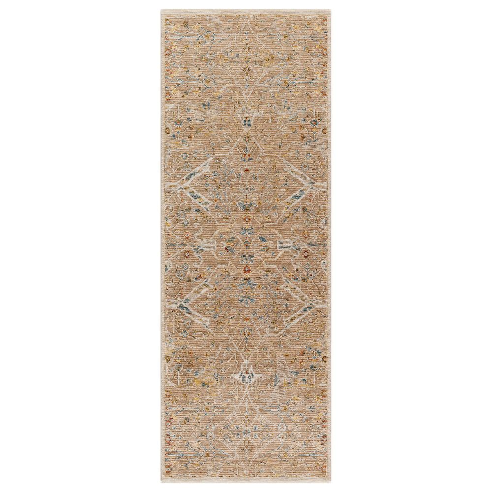 Surya Reina Light Brown, Tan, Denim, Rust, Olive, Light Gray, Cream and Mustard 2"7" x 10" Runner, , large