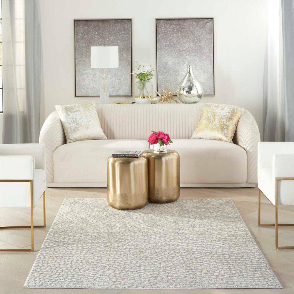 Nourison Joli 5&#39;3&quot; x 7&#39;3&quot; Ivory, Beige and Grey Area Rug, , large