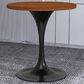 Leisuremod LeisureMod Verve Collection 27 Round Dining Table, Black Base with Cognac Brown MDF Top, , large