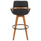Lumisource Cosmo Swivel Barstool with Black Cushion in Walnut and Black, , large