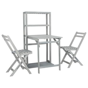 Safavieh Jiraiya 3-Piece Patio Dining Cabinet Set in Ash Gray, , large