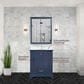 Lexora Home Dukes 30" Single Bathroom Vanity in Navy Blue with 2 cm White Cultured Marble Top and Rectangular Sink, , large