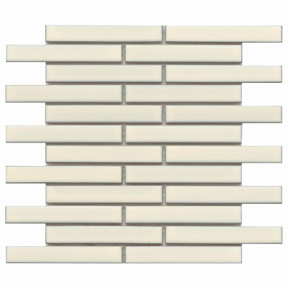 Emser Regala Bequest 1" x 6" Rectangle on 12" x 12" Glazed Porcelain Mosaic Sheet, , large