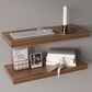 Hearth and Haven 32" Floating Wall Shelf in Walnut (Set of 2), , large