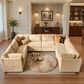 HOMLUX 8-Piece Oversized U-Sectional in Beige, , large