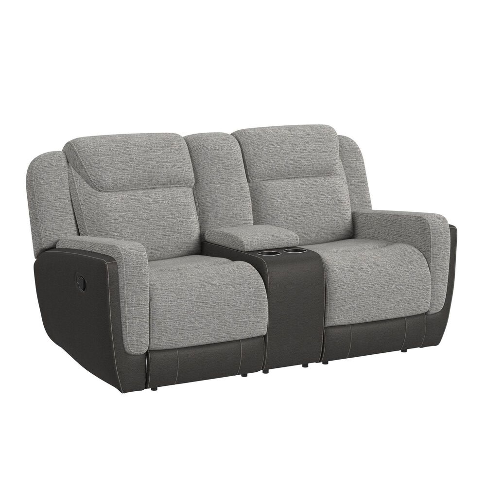 Mayberry Hill Hornet Manual Reclining Loveseat in Grey, , large