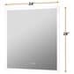 Lexora Home Aurorium 24" x 28" LED Vanity Mirror in White, , large
