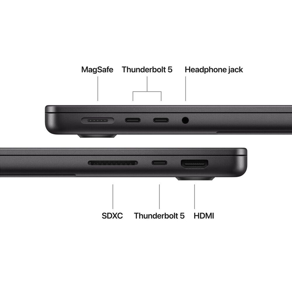 Apple 14" MacBook Pro | Apple M5 Pro chip - 18-core CPU and 20-core GPU - 24GB RAM - 2TB SSD in Space Black with 3-Year AppleCare+, , large