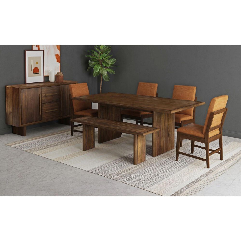 Mayberry Hill Brisbane 6-Piece Rectangular Dining Set in Brown, , large