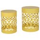 Hearth and Haven Outdoor End Table with Overlapping Circle Design in Yellow (Set of 2), , large