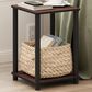 HOMLUX 2-Tier Turn-N-Tube End Table in Dark Cherry and Black, , large
