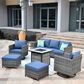 HOMLUX 7-Piece Patio Sofa Set in Denim Blue, , large