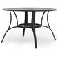 Hearth and Haven Outdoor Cast Aluminum Circular Dining Table with Curved Legs in Bronze, , large