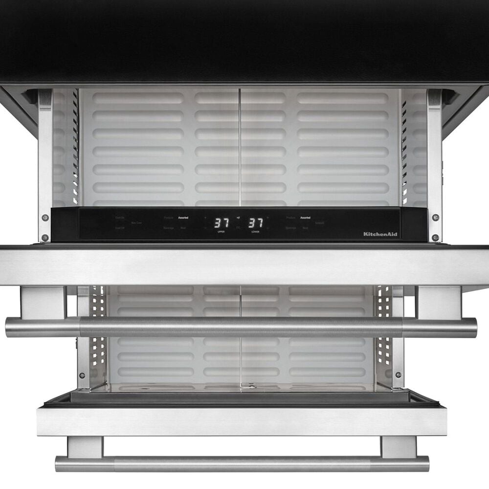 KitchenAid 4.4 Cu. Ft. Undercounter Double-Drawer Refrigerator in Black and Stainless Steel, , large