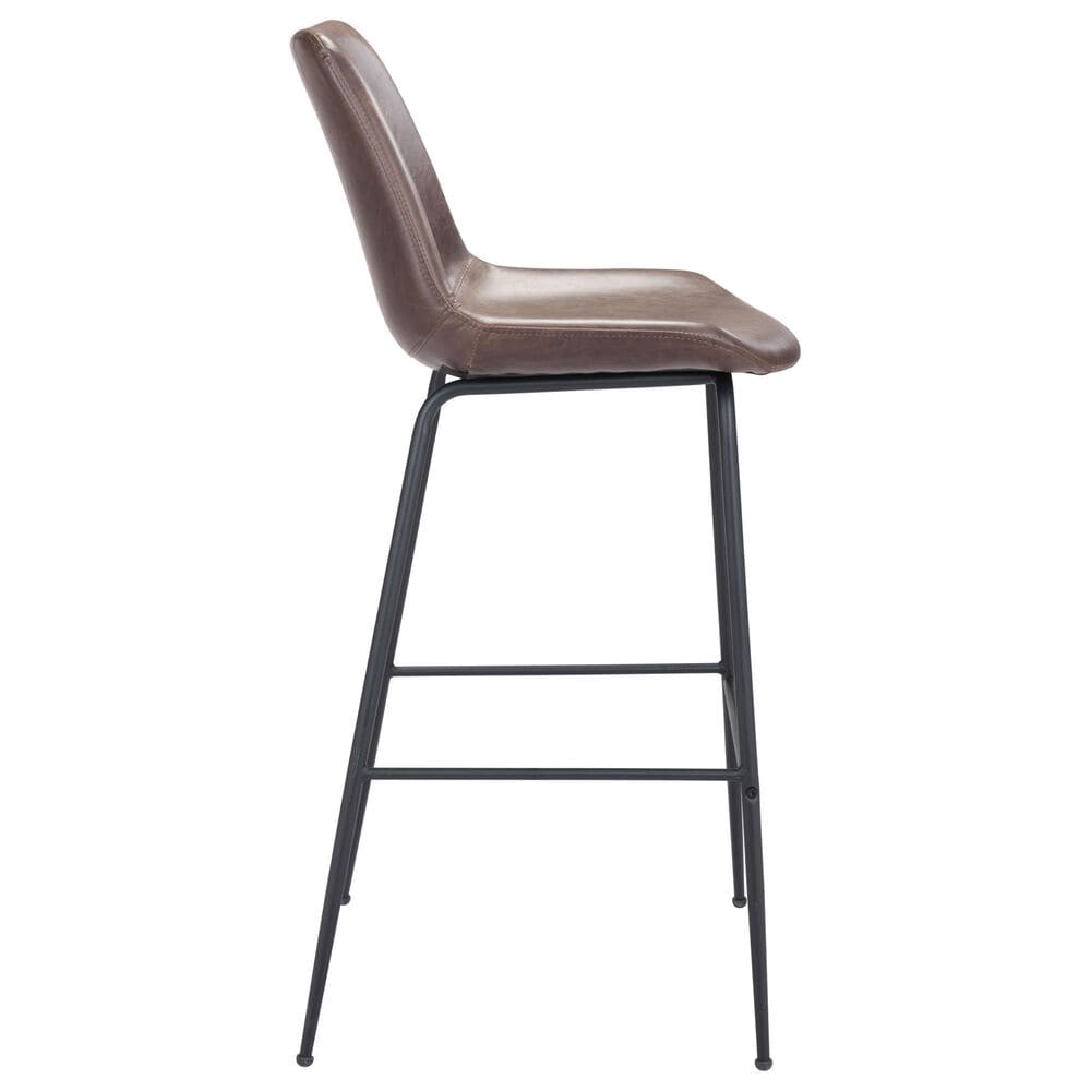 Zuo Modern Byron Barstool in Brown, , large