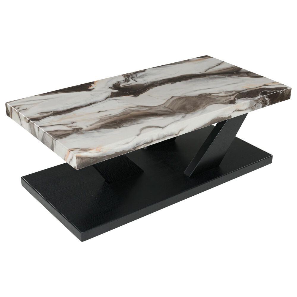 Ashley Cendill 3-Piece Occasional Table Set in Dark Brown, White and Black, , large