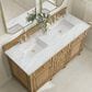 James Martin Vanities Lorelai 60" Double Vanity in Light Natural Oak with 3 cm Ethereal Noctis Quartz Top, , large