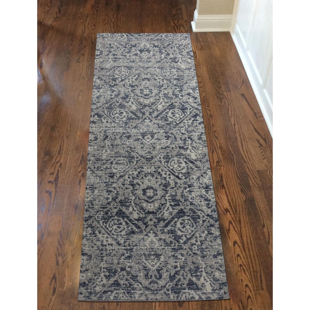 Radici USA Livigno Damask 2&#39;2&quot; x 7&#39;7&quot; Blue Area Rug, , large
