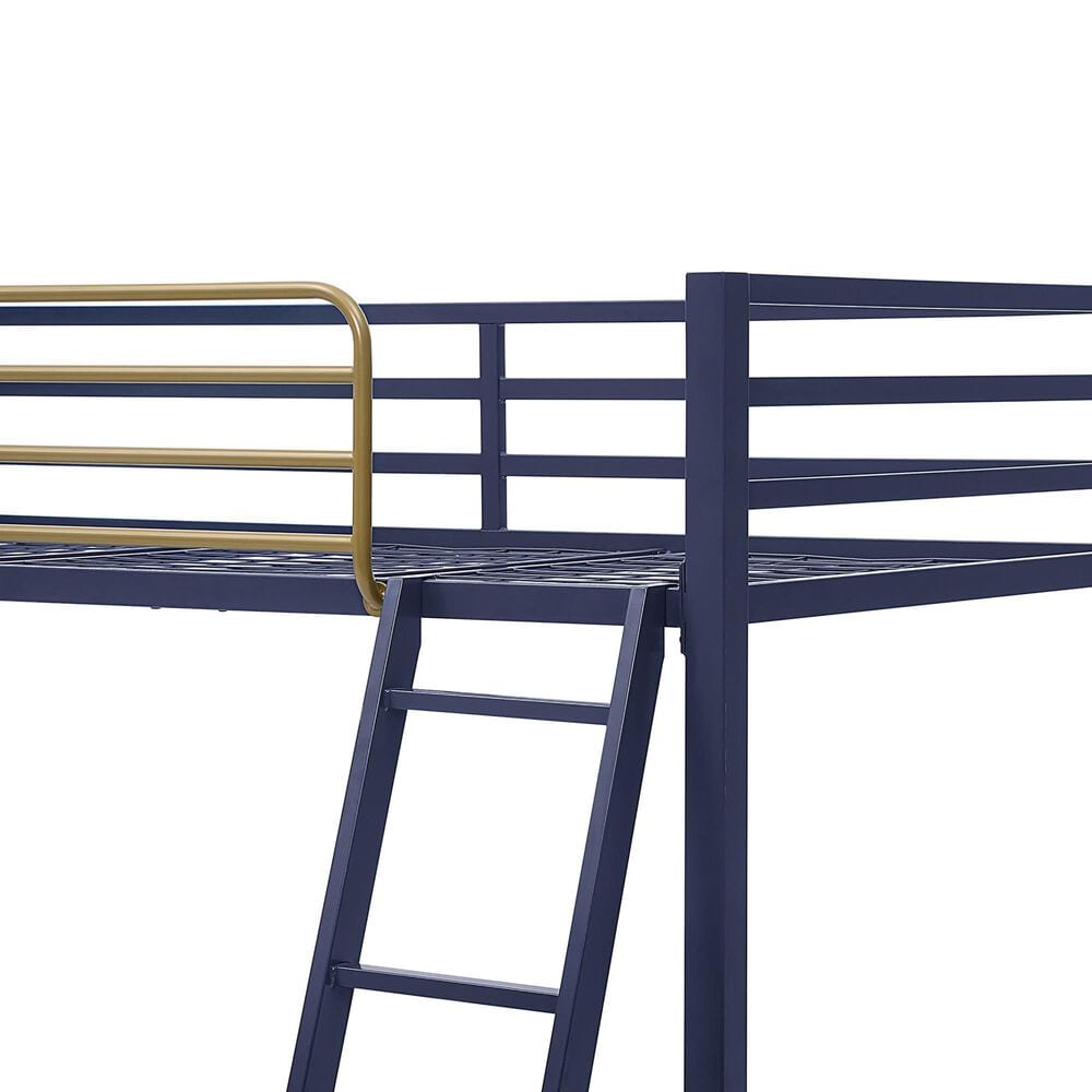 Furniture of America Haven Twin Loft Bed in Blue and Gold, , large