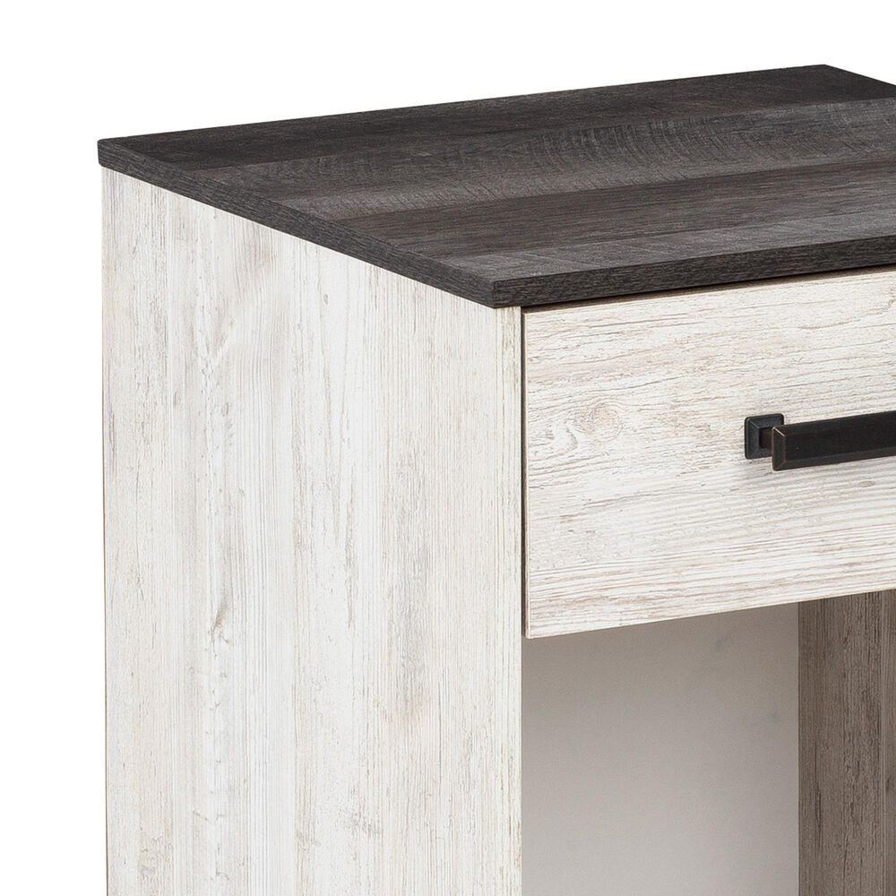 Ashley Shawburn 1-Drawer Nightstand in Whitewash and Charcoal Gray, , large