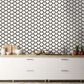 Tempaper 28 sq. ft. Mosaic Scallop Black & Cream Peel and Stick Wallpaper, , large
