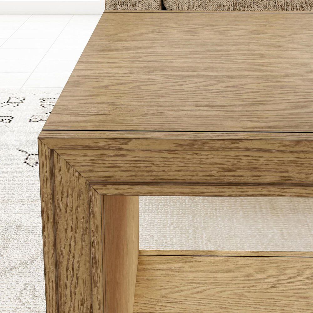Flexsteel Waterfall Rectangular Coffee Table with Casters in Light Oak, , large