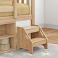 Birch Hollow Scandinavian Twin Low Loft Bed with Bookcase and Stepstool in Blonde, , large