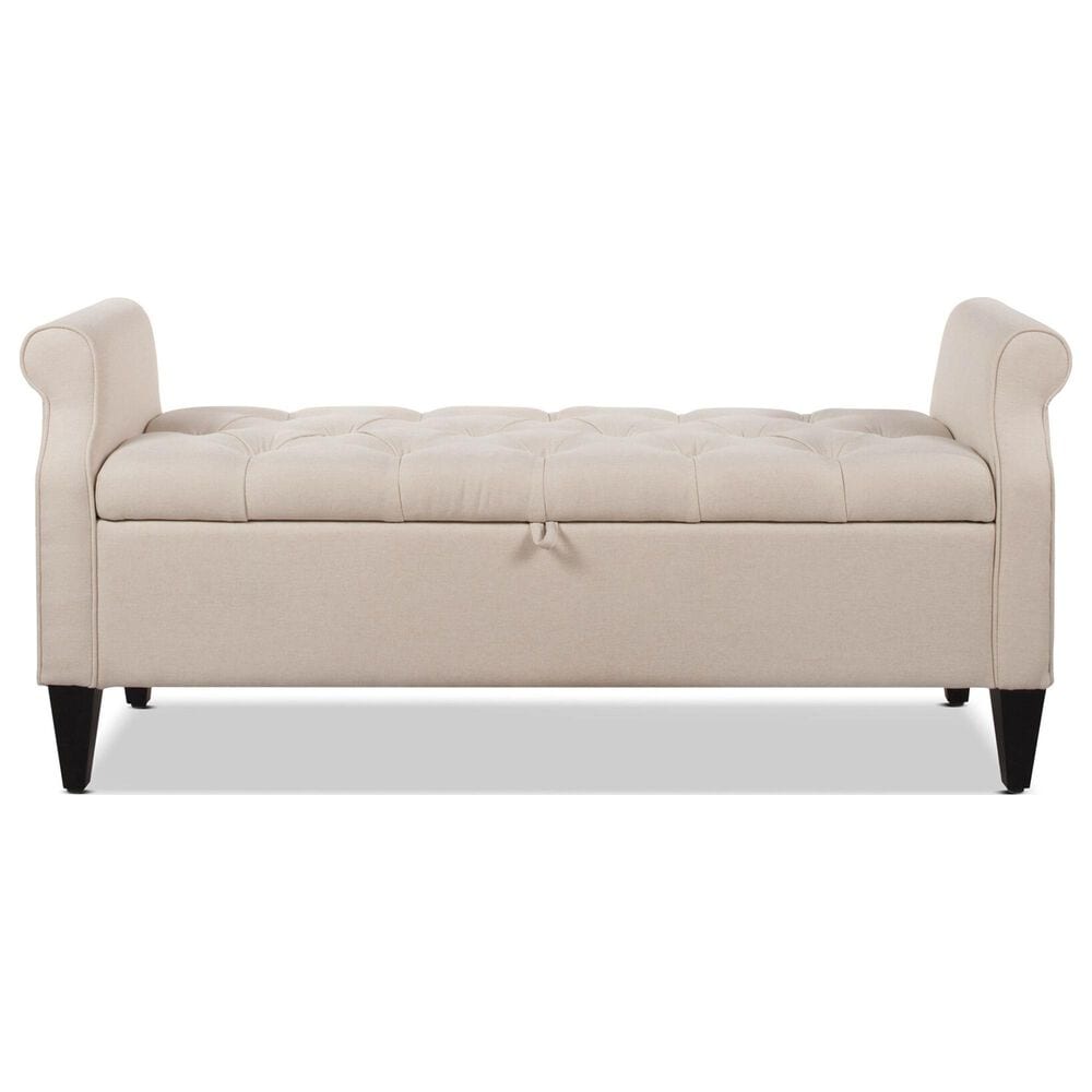 Jennifer Taylor Home Jacqueline Tufted Roll Arm Storage Bench in Sky Neutral, , large