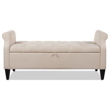Jennifer Taylor Home Jacqueline Tufted Roll Arm Storage Bench in Sky Neutral, , large