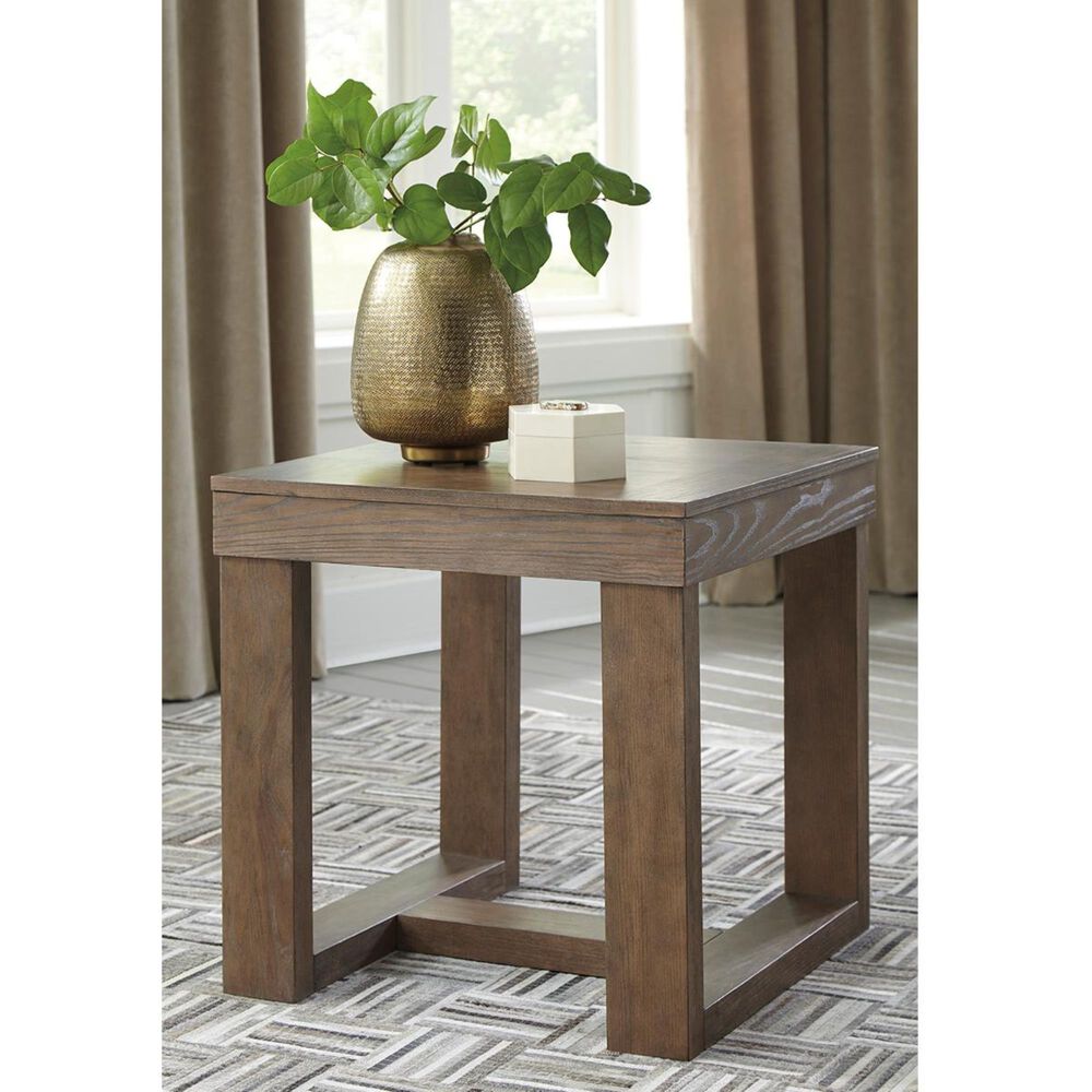 Ashley Cariton End Table in Grayish Brown, , large