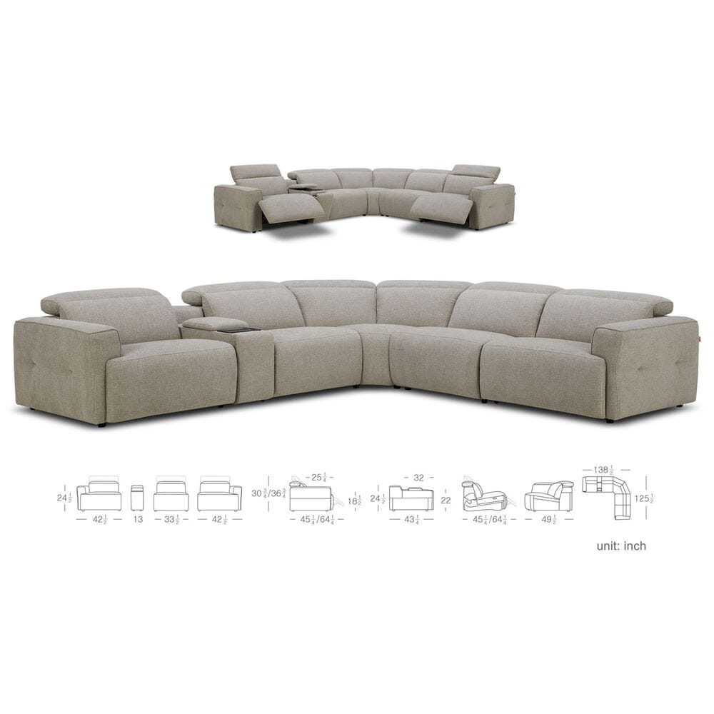 Interlochen 6-Piece Power Reclining Sectional in Brent Sand, , large
