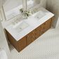 James Martin Laurent 60" Double Bathroom Vanity in Honey Oak with 3 cm White Zeus Silestone Top and Rectangular Sinks, , large