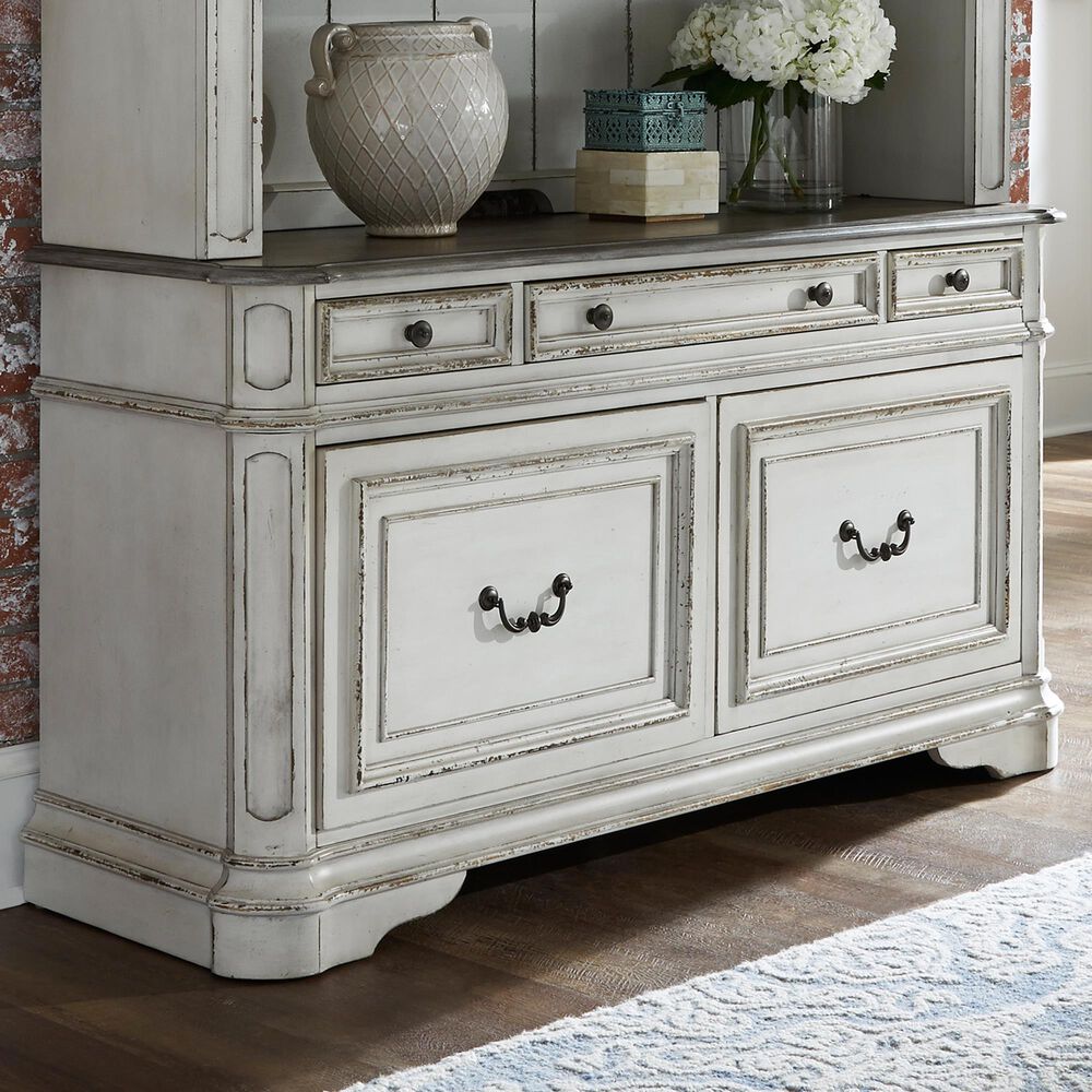 Belle Furnishings Magnolia Manor Credenza in White, , large
