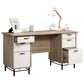 Hearth and Haven 6-Drawer Executive Desk in Brown and White, , large
