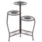 Maple and Jade 3-Tier Indoor/Outdoor Plant Stand with Scroll Details in Brown, , large