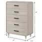 Crown Mark Nyomi 5 Piece Queen Panel Bedroom Set with Two Nightstands in White, , large