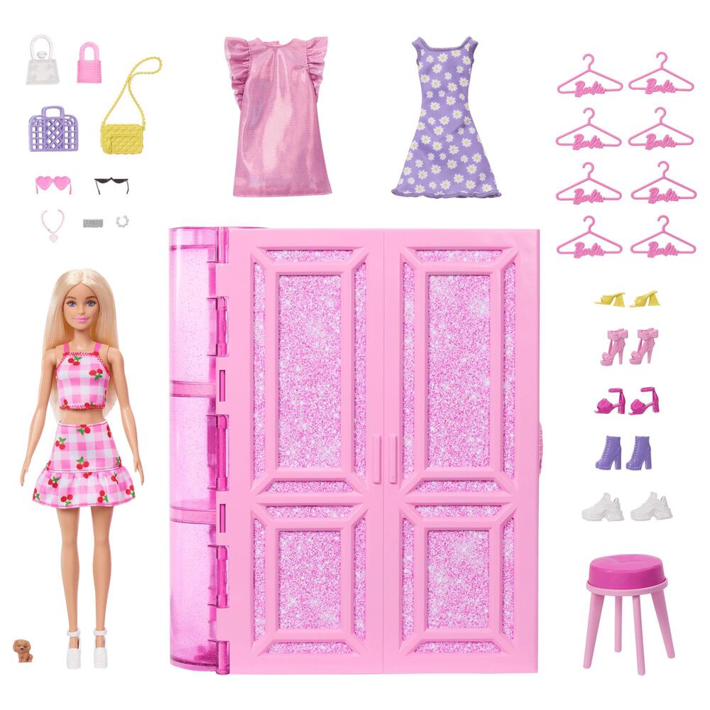 Barbie Doll Dream Closet Playset and Accessories in Pink, , large
