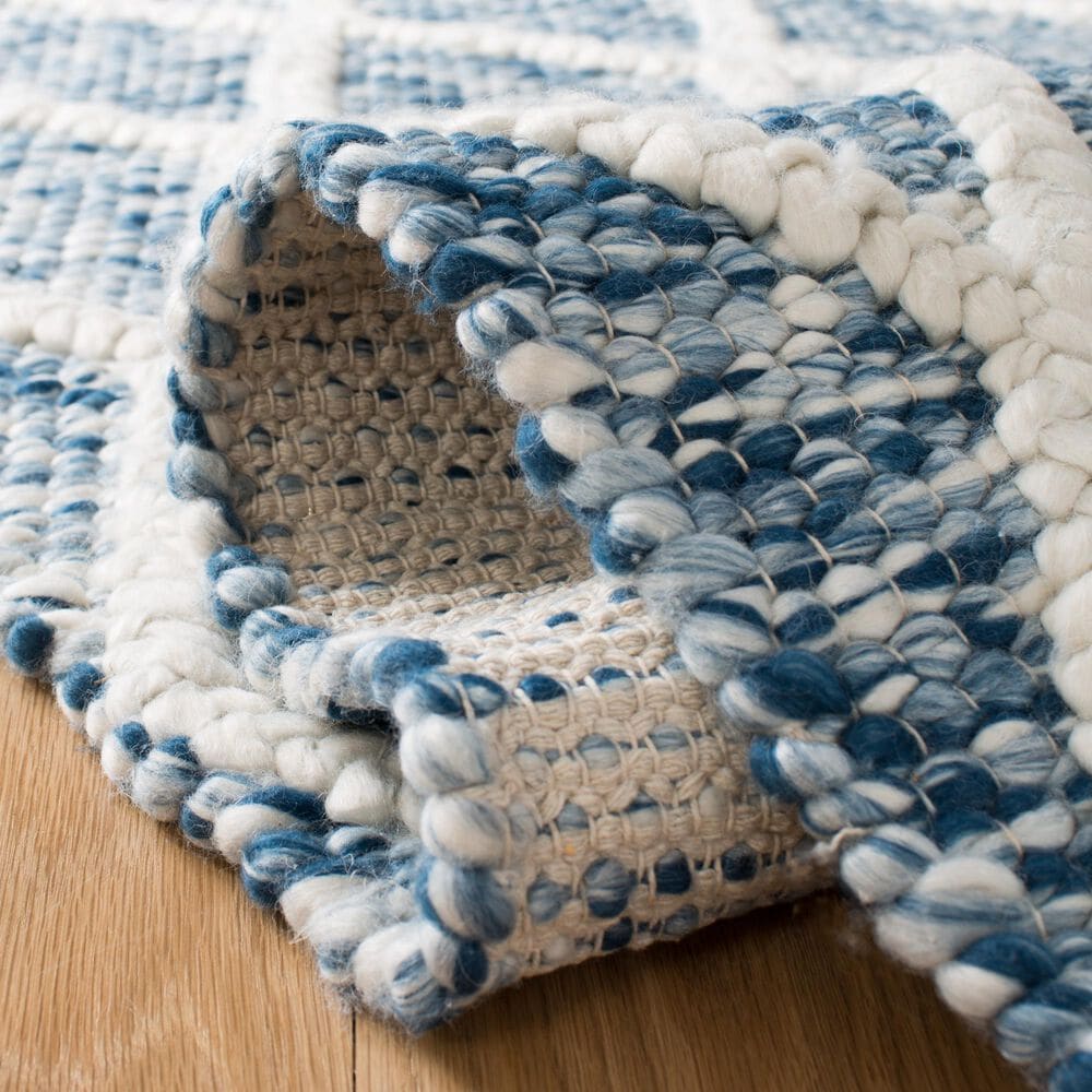 Safavieh Natura NAT711B 6&#39; Square Ivory and Blue Area Rug, , large