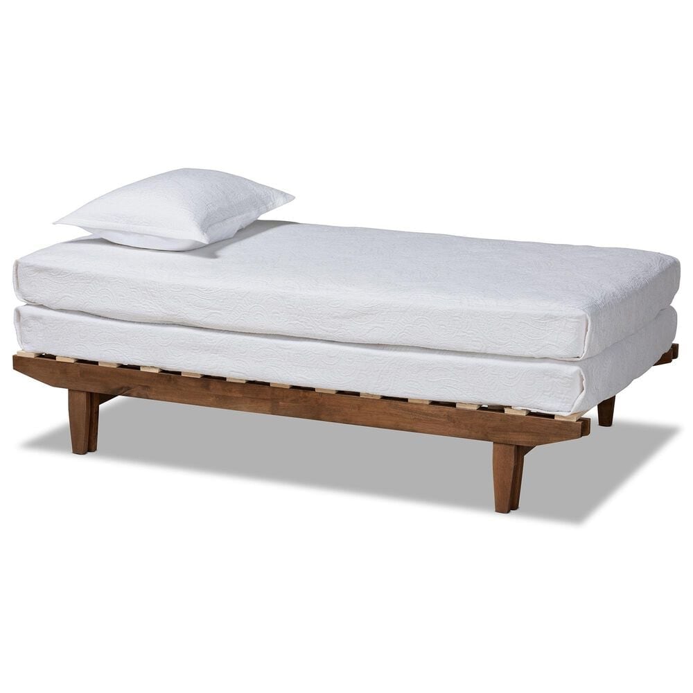 Baxton Studio Hiro Expendable Twin to King Bed Frame in Walnut Brown, , large