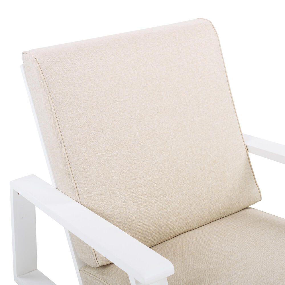 Hearth and Haven Outdoor Lounge Chair with White Frame in Beige (Set of 2), , large
