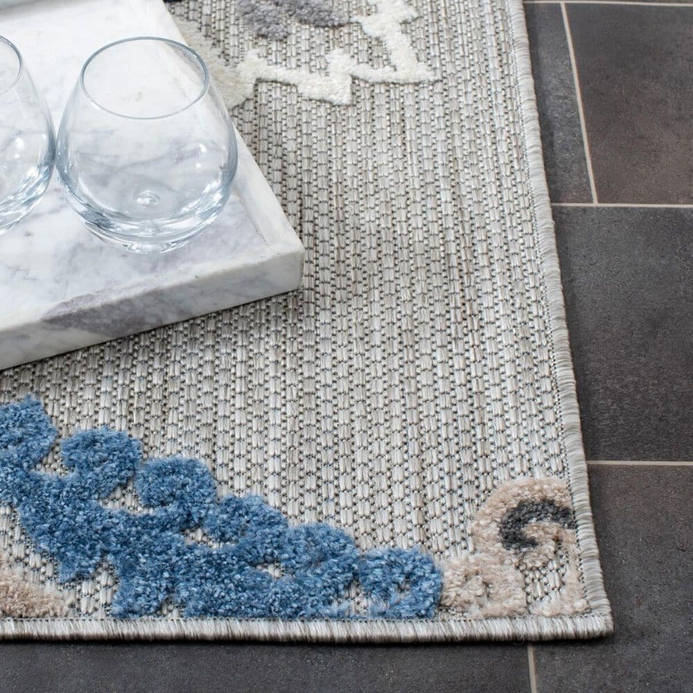 Safavieh Cabana CBN305F 8&#39; x 10&#39; Grey and Blue Indoor/Outdoor Area Performance Rug, , large