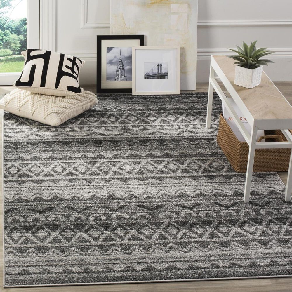 Safavieh Adirondack ADR119N-3 3" x 5" Ivory/Charcoal Area Rug, , large